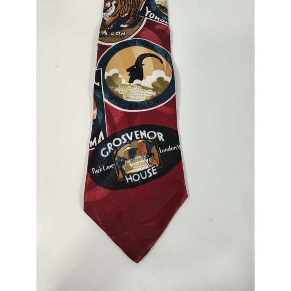 Neck Ties ( Lot Of 6) Silk Polyester Flag Looney Tunes Rhinos Wildlife Hawaiian - Picture 10 of 13